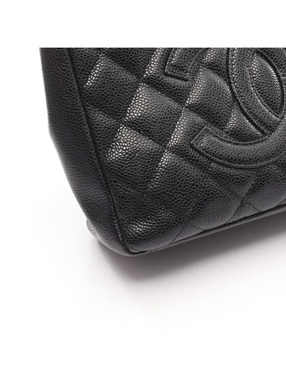 Chanel Tote Quilted Petite Shopping PST Black Leather Chainto - Picture 7 of 14